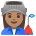 👩🏽‍🏭 woman factory worker: medium skin tone display on Google